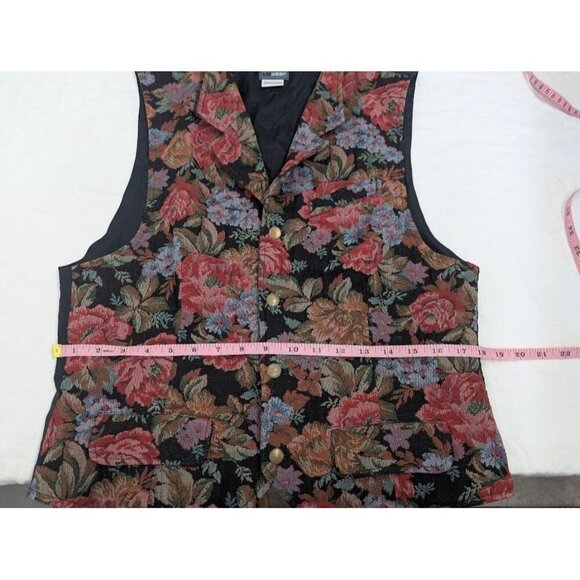 Lizwear 1990s Vintage women's size 12 floral upholstery style fashion vest V4 - Picture 8 of 10